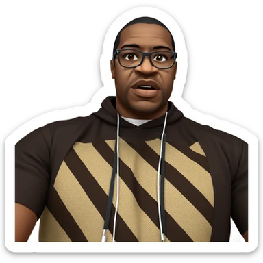 dark-skinned boy with glasses sticker