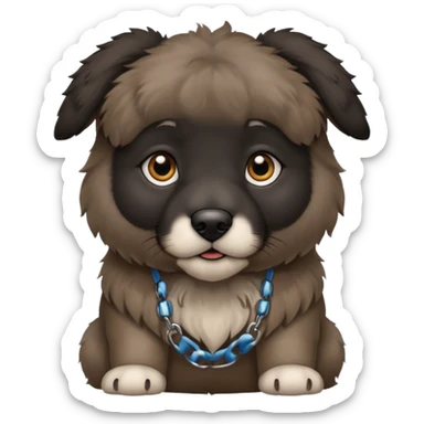 A dark-colored Caucasian Shepherd puppy with cropped ears sticker