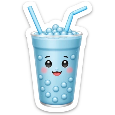 Light blue boba drink sticker