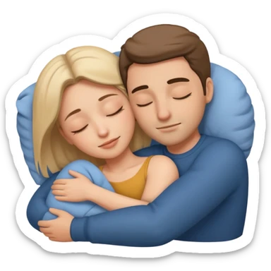 Deep hug on sleep of couples sticker