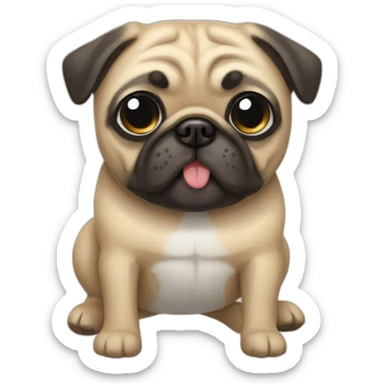 Perro-pug-duerme sticker