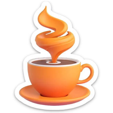 coffee cup with swirling steam, minimalistic design sticker
