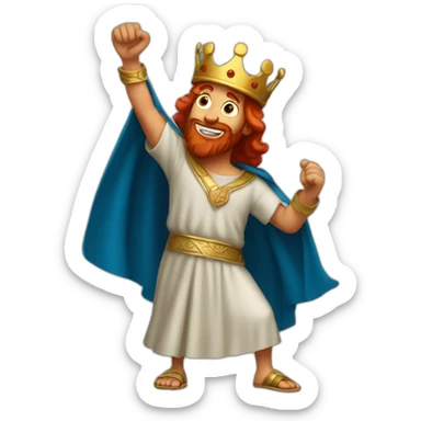 King David dancing red-haired biblical sticker