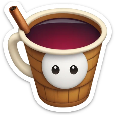 Mulled wine in a craft cup sticker