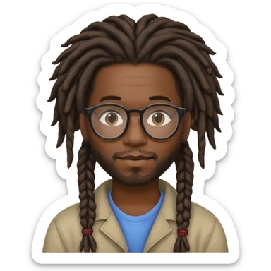 Black m’en with glass and locks the hairstyle sticker