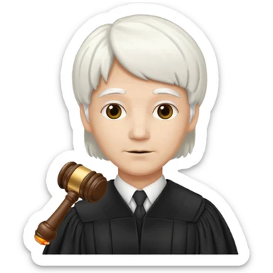Judge with white wig and gavel sticker