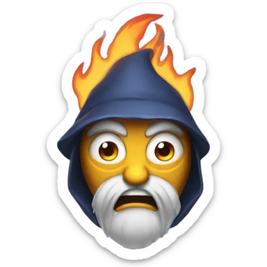 wizards face angry with fire eyes sticker