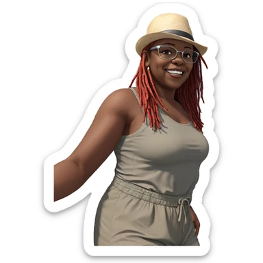 smiling girl in sunny outdoors sticker