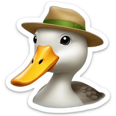 odd duck with wacky hat sticker