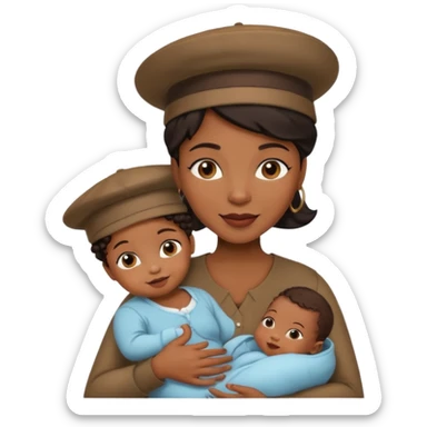 black Mother with Hats with her baby sticker