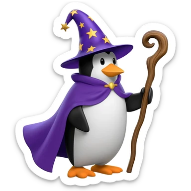 Penguin Wizard sticker