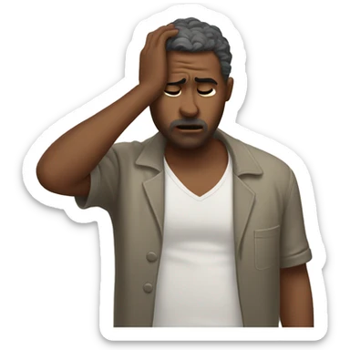 man scratches his head thoughtfully sticker