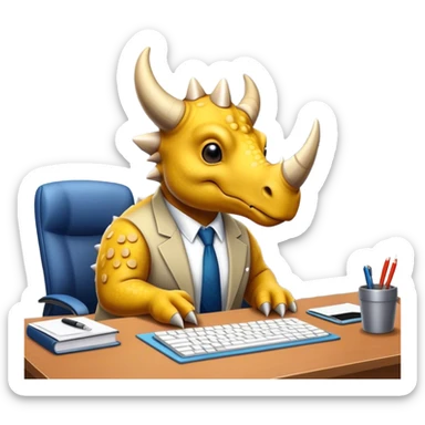 office triceratops sticker
