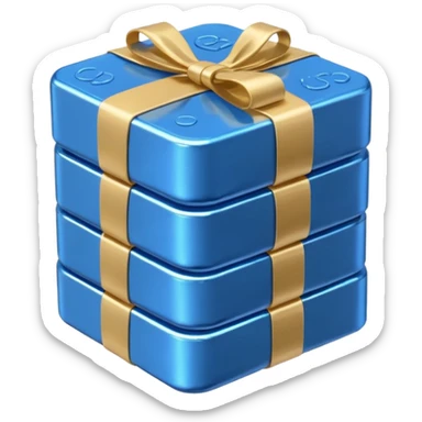 blue coins credit in a package sticker