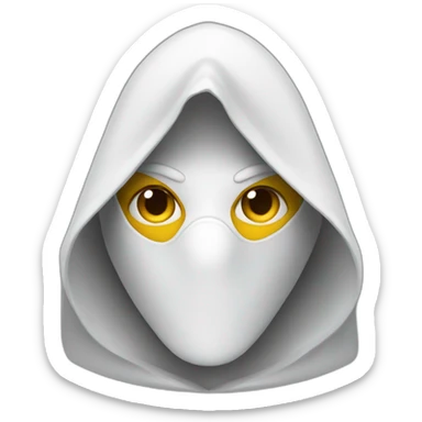 White pointy hooded man with mask sticker