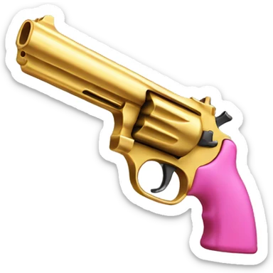 gold and pink gun sticker