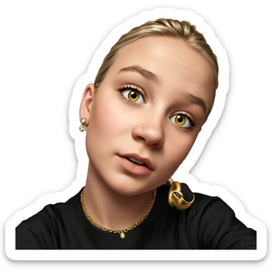 portrait of a girl with jewelry sticker