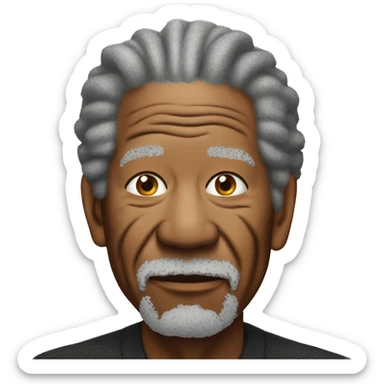 Morgan Freeman looks down sadly sticker