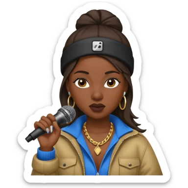 rapper woman with microphone sticker