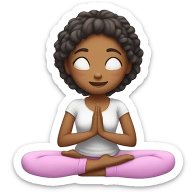 Girl in cat pose for yoga  sticker