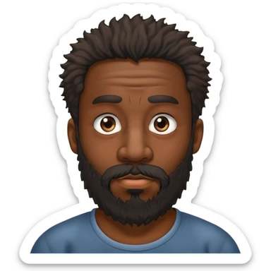 heavy black guy with nose stud and scraggly beard sticker