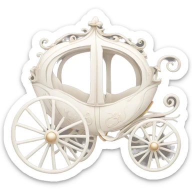 white Vintage pretty Princess carriage  sticker