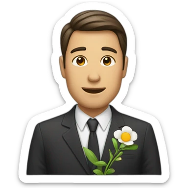 Un homme donne une fleur sticker