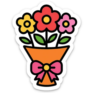Mother's Day icon, bouquet of flowers, color icon style sticker