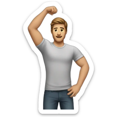 A man raise his sleeve on his arm sticker