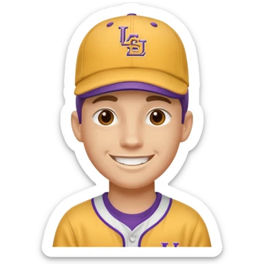 LSU white boy baseball emoji face sticker