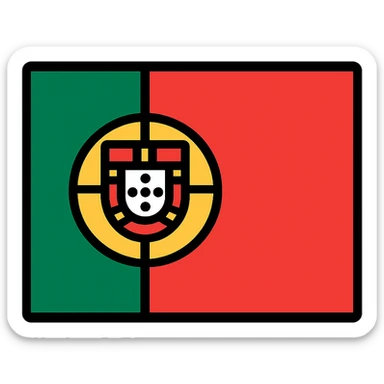 Portugal flag, simple icon style sticker