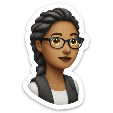 woman with glasses looking cool from the side sticker