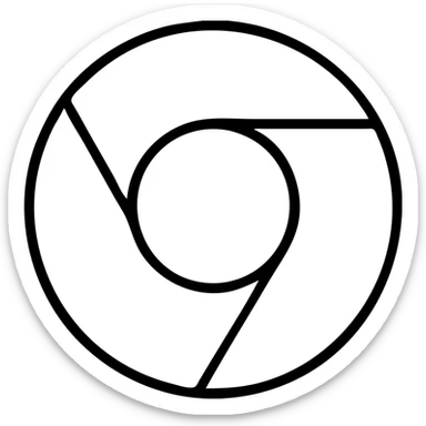 Google Chrome browser icon, modern icon style, clean lines, simple color palette, easily recognizable, no text sticker