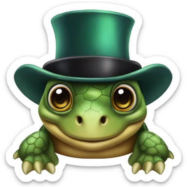 Turtle wearing a top hat and monocle sticker