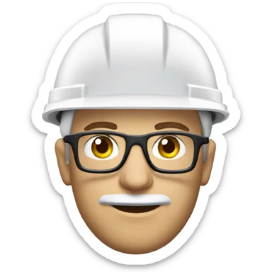 Caucasian engineer with helmet, glases, earplugs safety sticker