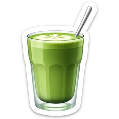 matcha on glass sticker