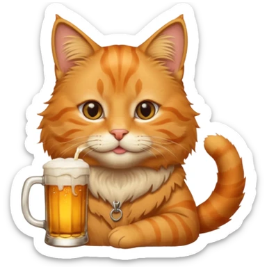 Gato tomando servesa sticker