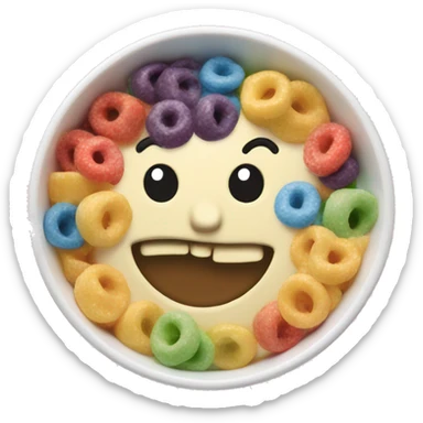 rainbow cereal bowl sticker