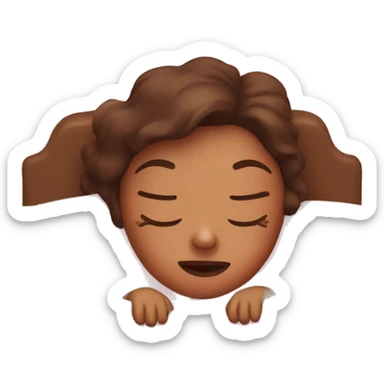 girl with brown hair sleeping in a pink bed sticker