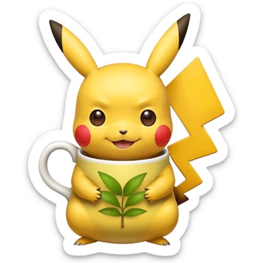 Pikachu with Yerba mate sticker