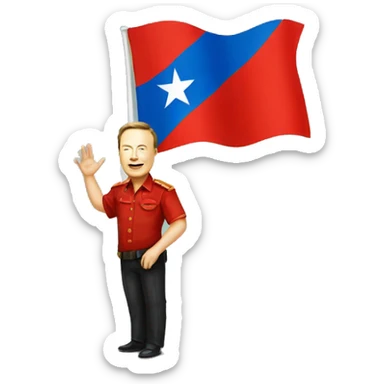 elonmusk with vietnam flag sticker