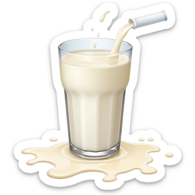 glass of milk spill on floor sticker