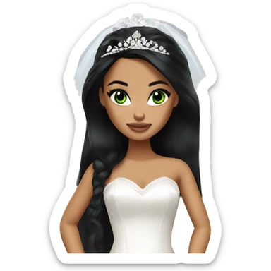 Bratz, bride, black hair, olive skin, green eyes sticker
