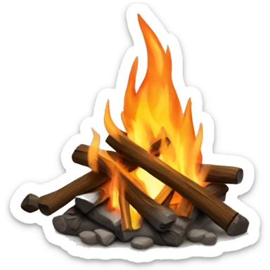 Campfire in fire pit sticker