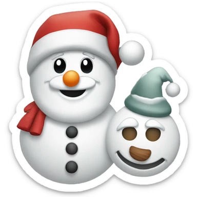 snowman and santa sticker