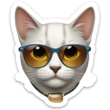 Cat with sunglasses sticker