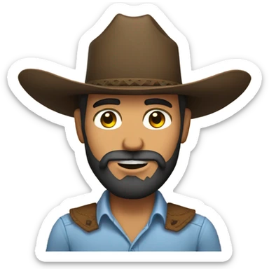 Mexican bearded man with cowboy hat  sticker