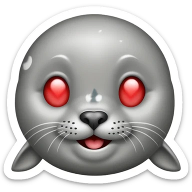 a seal with hearts in his eyes sticker