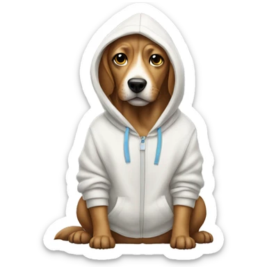 Dog in hoddie sticker