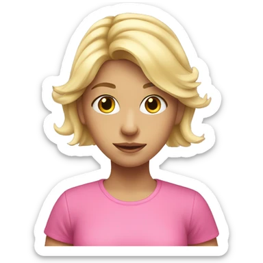 Blond girl with pink shirt doing aeral hoop sticker